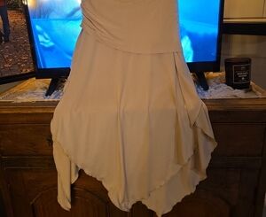 Elegant Cream Asymmetrical Dress